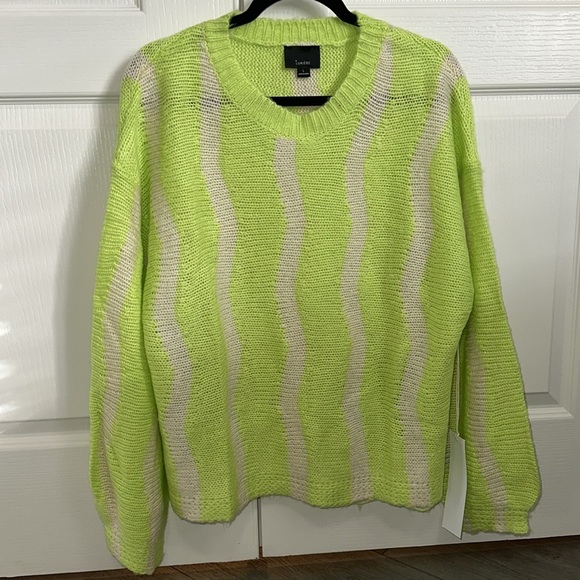 NWT Lumiere green and cream sweater size large - Picture 2 of 5